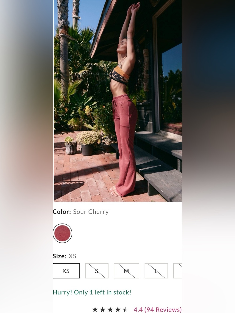 FP Movement by Free People ~ New Flow Flares ~ XS ~ Color; Sour Cherry ~ NWT** - Picture 8 of 12